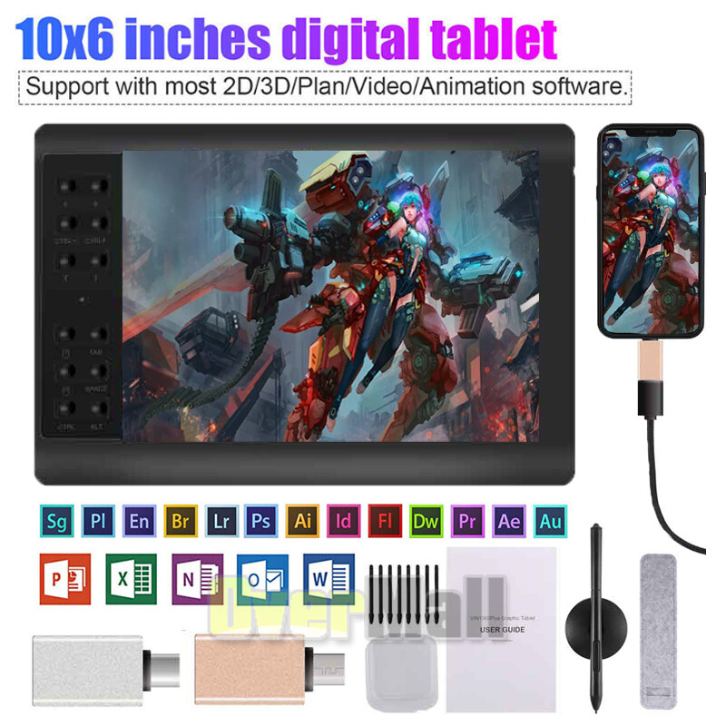 Digital Graphic Drawing Tablet with Screen Pen Display 12 Shortkey for Android