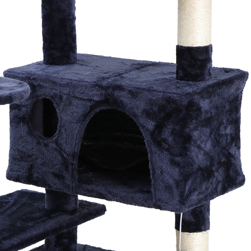 53" Cat Tree Tower Multi Level Activity Center Large Playing House Condo Blue
