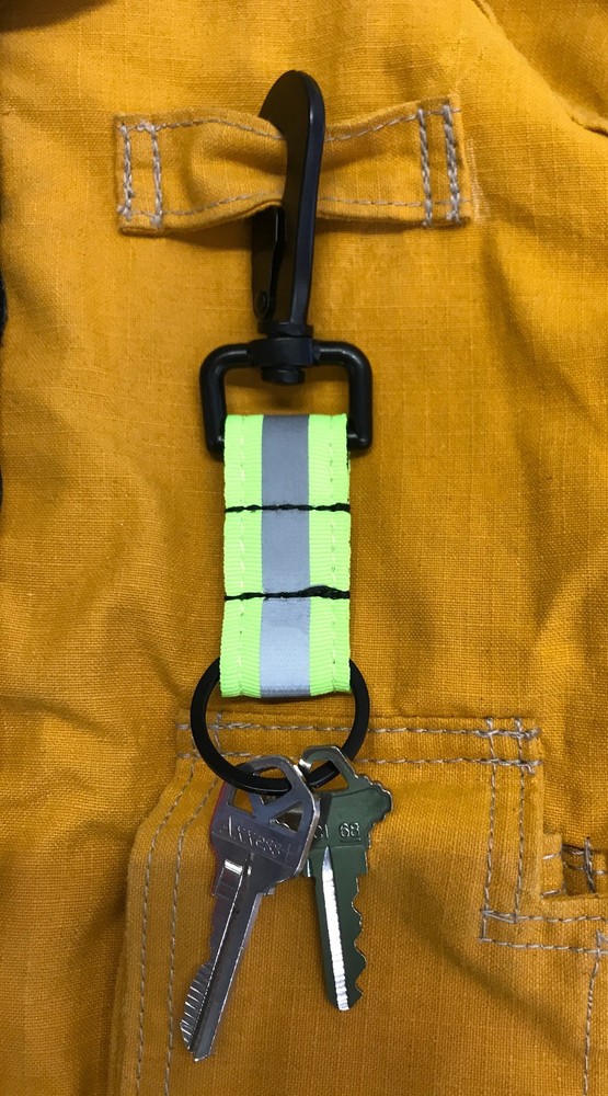 LINE2design Reflective Firefighter Key Ring - Fire Rescue Nylon Key chain