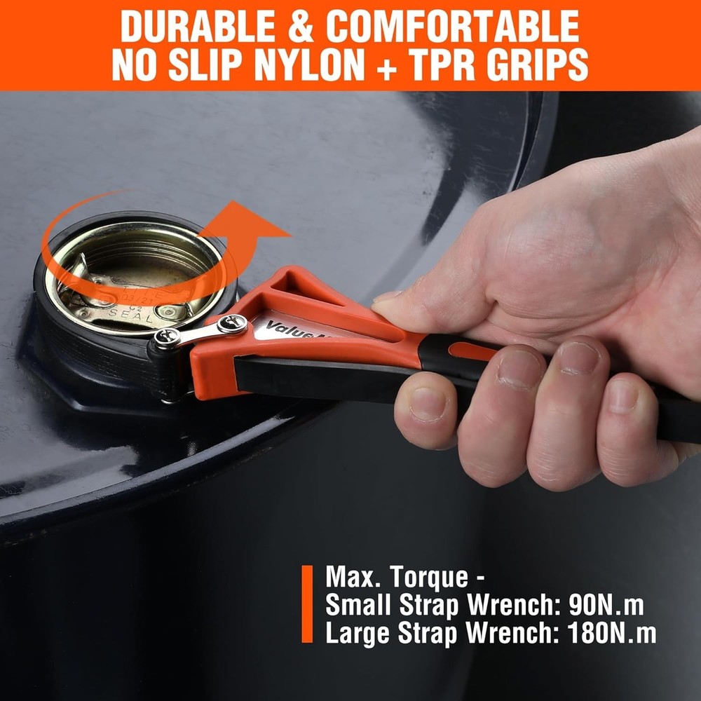 Adjustable Strap Wrench Set - 2-Piece Oil Filter Tool