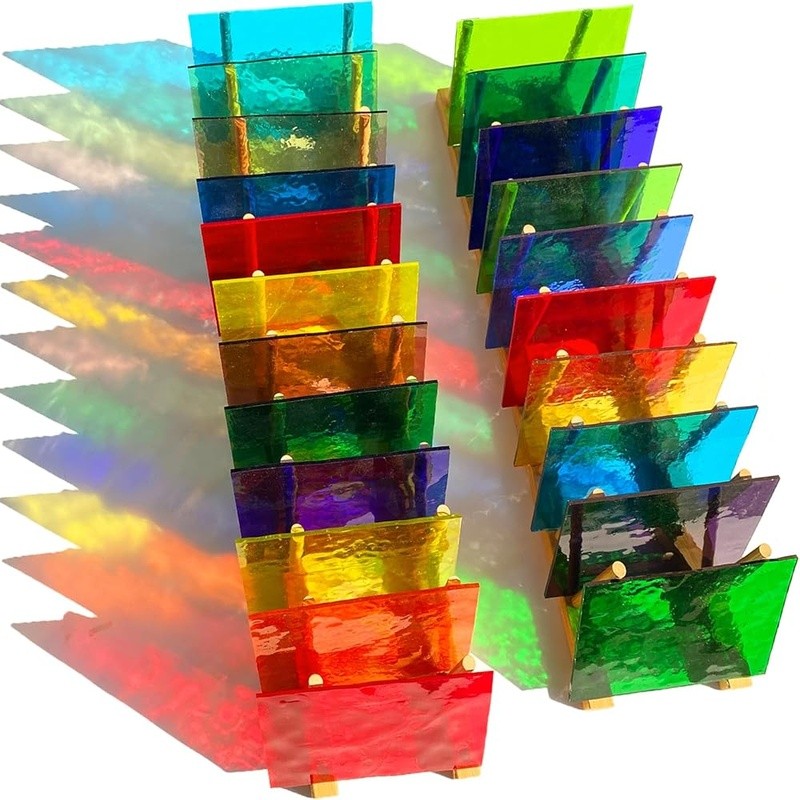 Assorted Colored Stained Glass Sheets Value Pack Mosaic Crafts Projects New