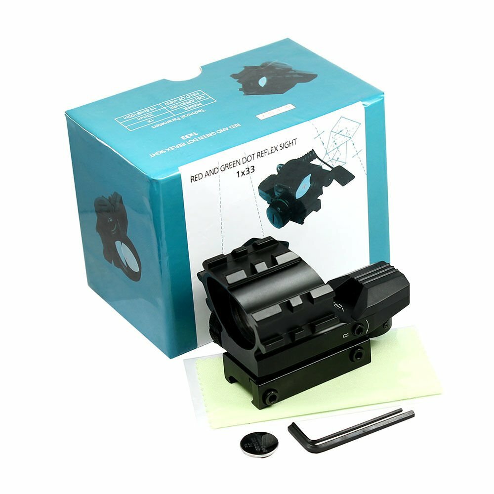 Holographic Red / Green 4 Reticles Reflex Dot Scope + Laser Scope Combo