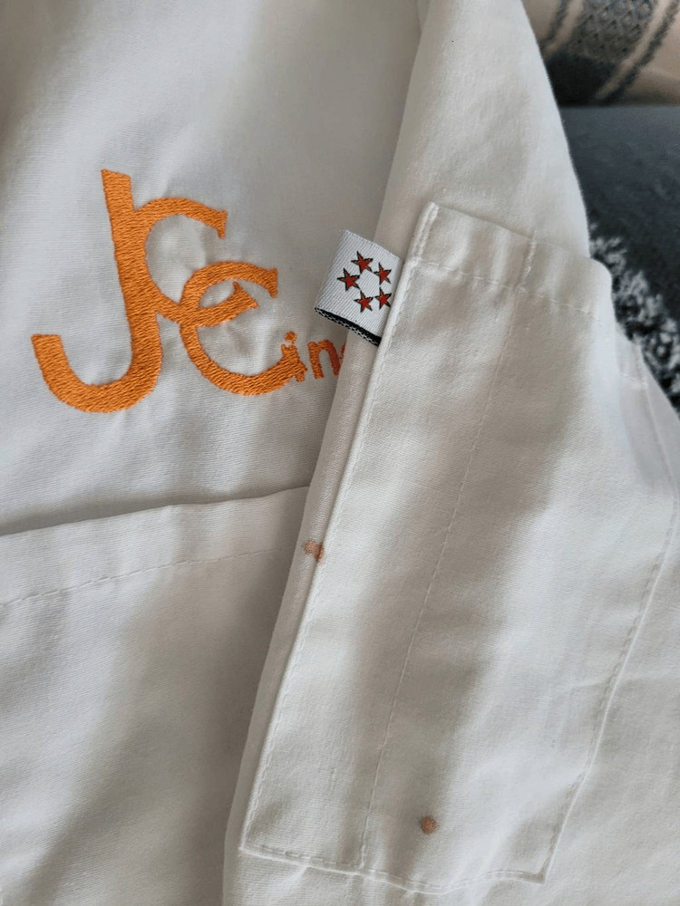 Chef jacket unisex damaged with soy sauce stains