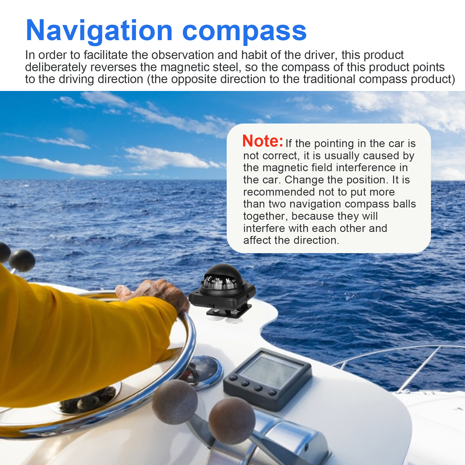 Adjustable Mounted Car Dashboard Navigation Marine Compass Ball for Boat Truck