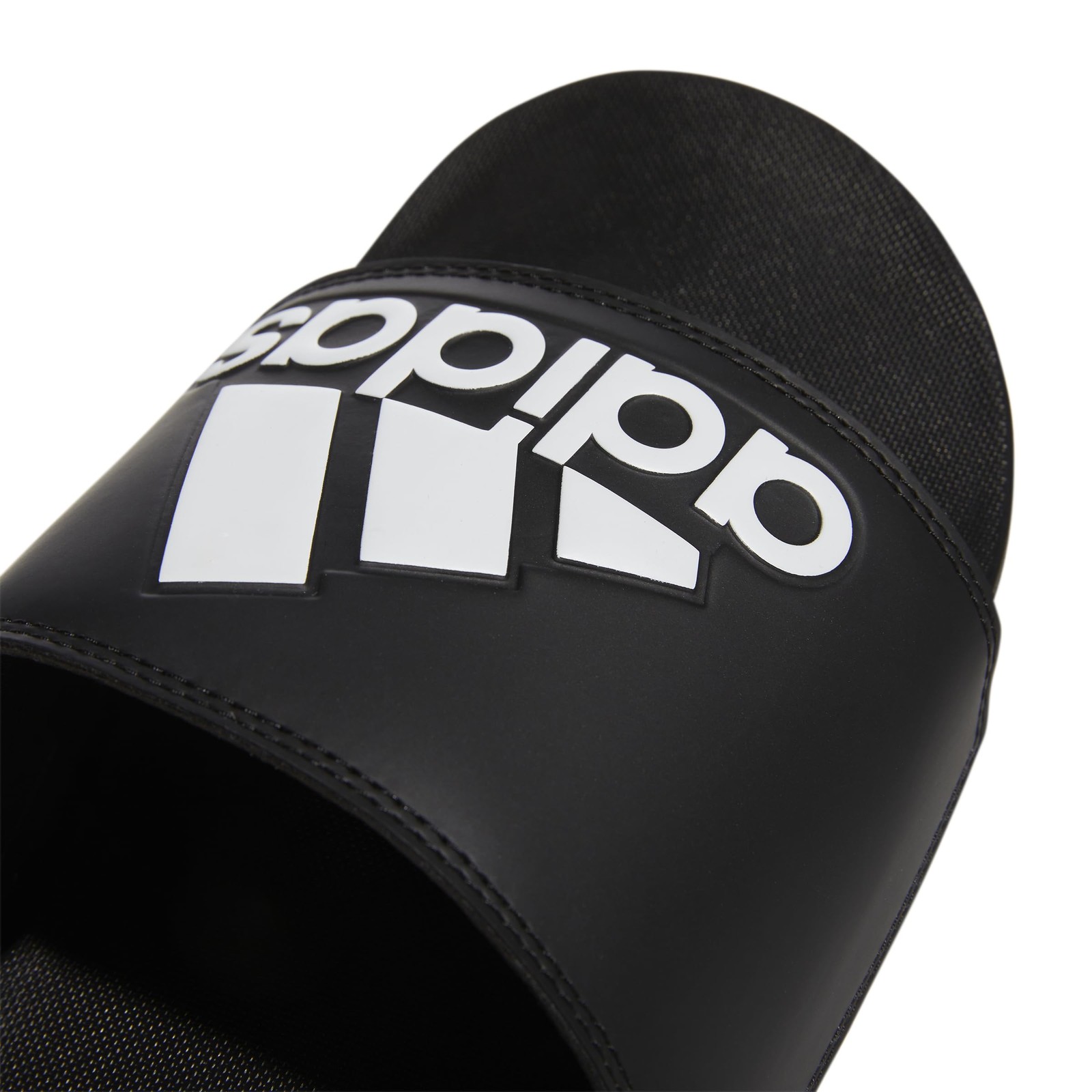 adidas Unisex Adilette Comfort Slide Sandal, Black/White/Black, 13 US Women, Men