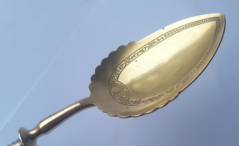 Unusual Serving Spoon Silver around 1900 M795