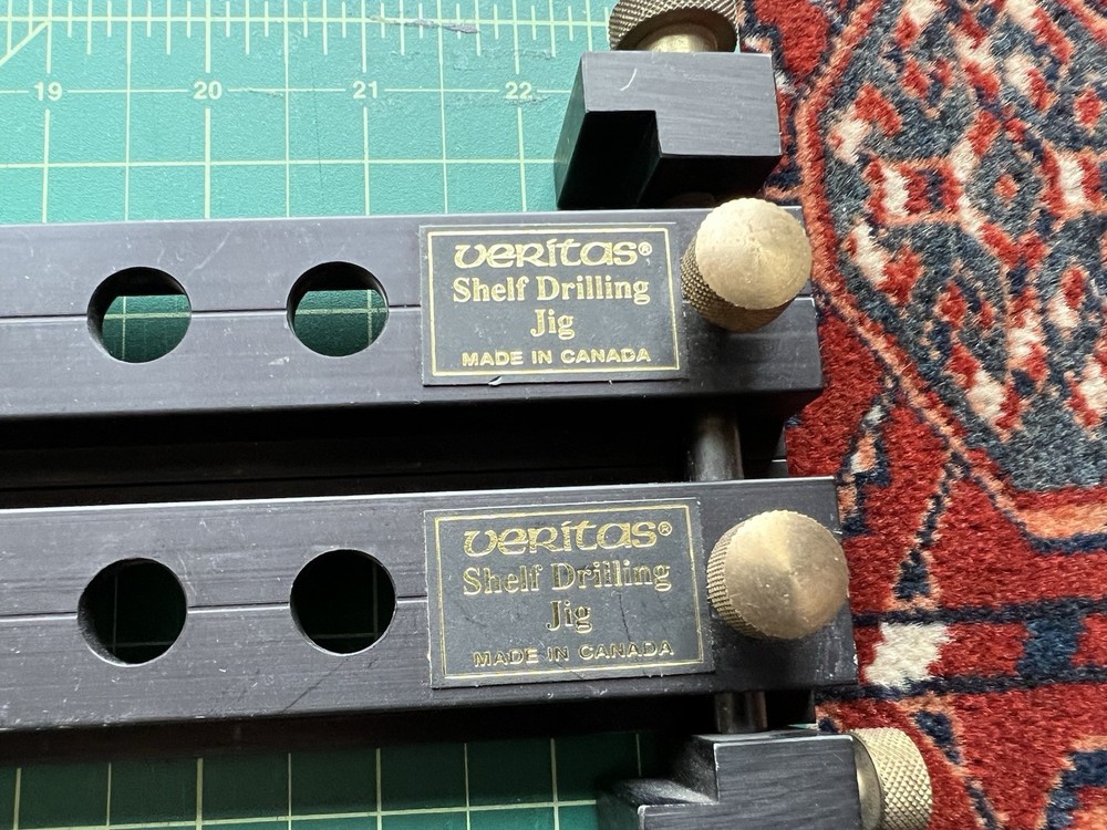 Veritas Tools Shelf Drilling Jig FULL Set PLUS Extras PLUS Rare Setting Gauge