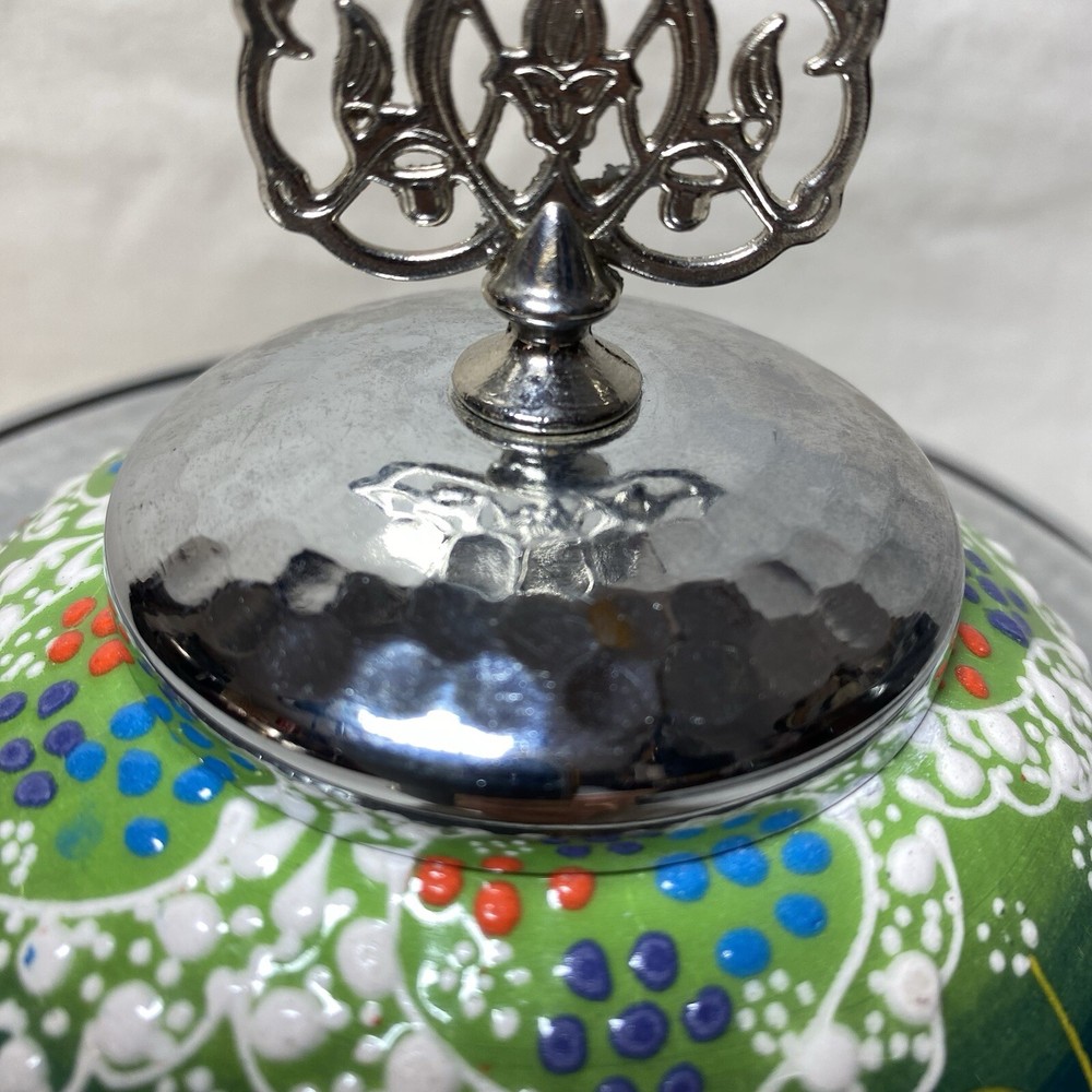 Handpainted Ceramic & Metal Candy Dish Ramadan