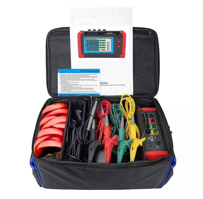 Power Quality Analyzer with Current Clamp Range 10A~6000A Phasor Diagram Display