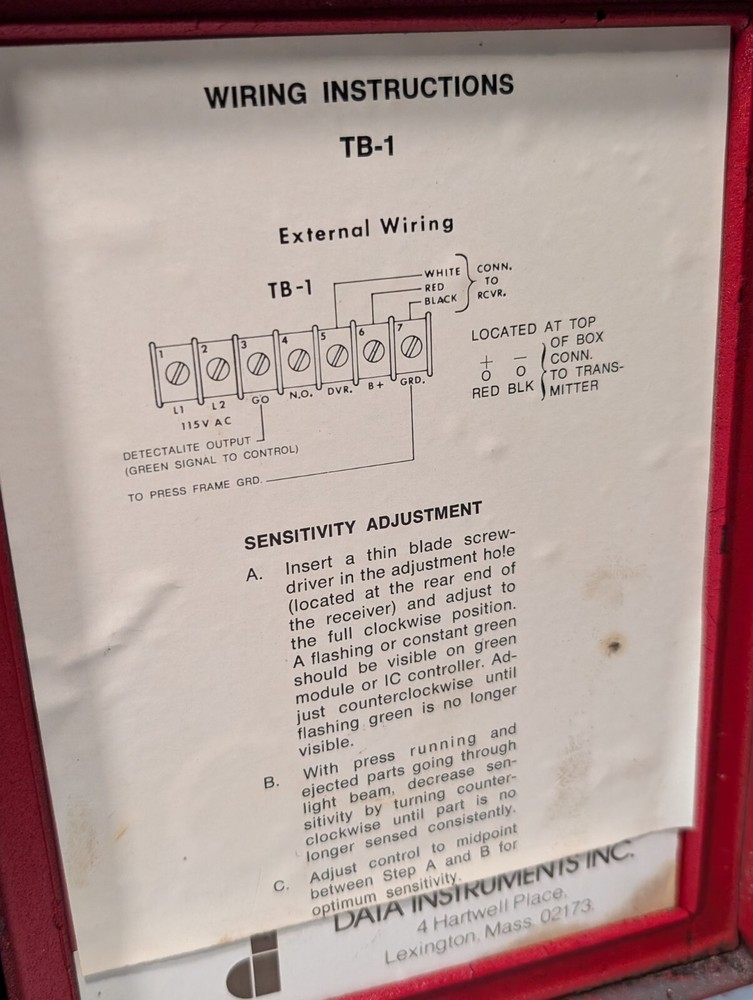 Data Instruments FOD4BC Detectalite light beam control box