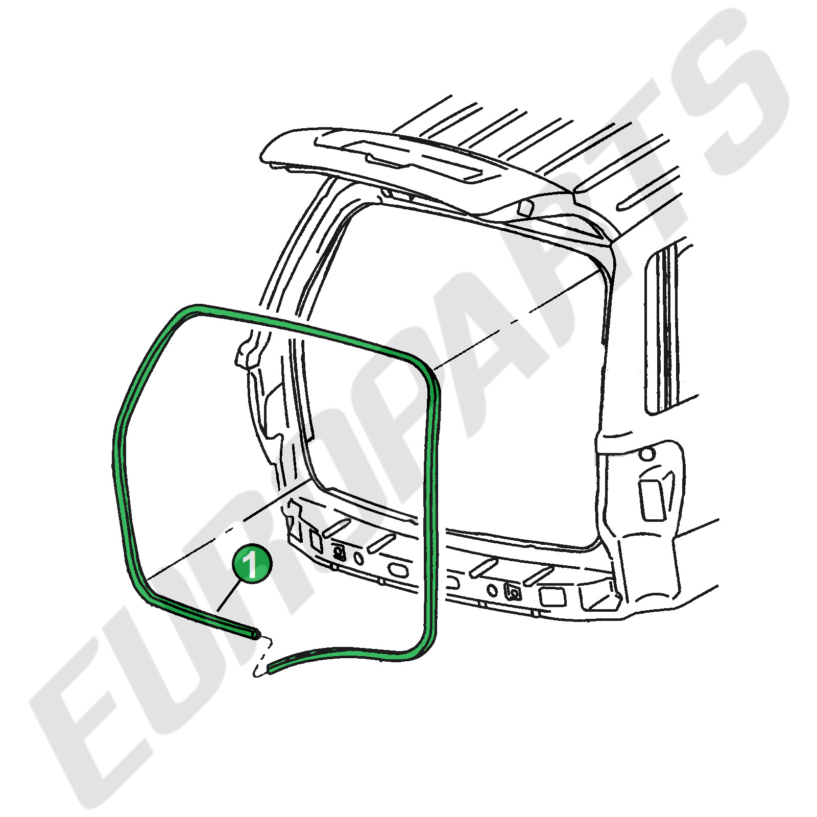 Jeep Grand Cherokee WJ 5-Piece Rubber Seal Weatherstrip Set Doors & Liftgate