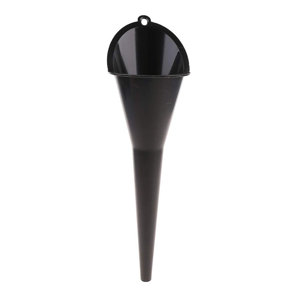 Black Heavy-Duty Engine Oil Funnel 28cm/11in - Multi-Function Plastic