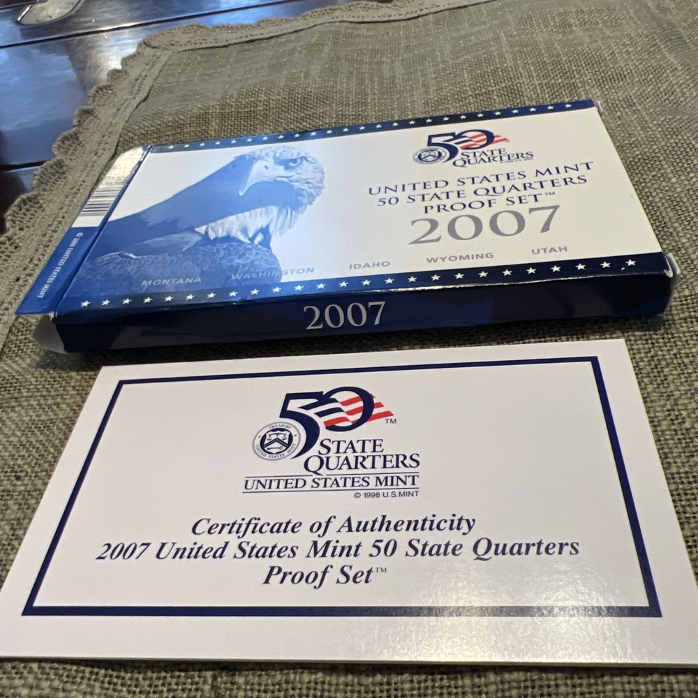 2007 US Mint 50 State Quarter Proof Set Box W/COA NEW