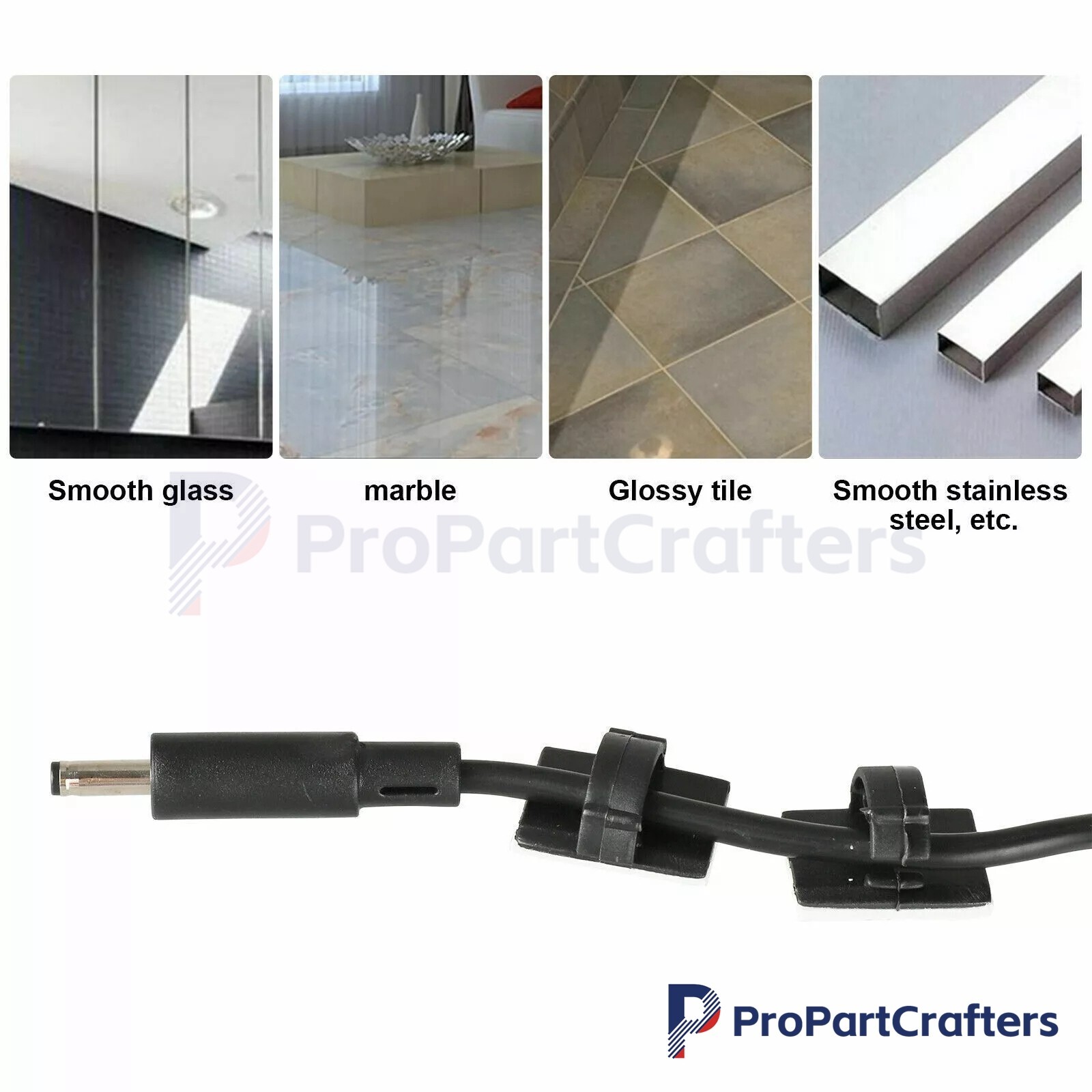 100Pcs Cable Clips Self-Adhesive Cord Wire Holder Management Organizer Clamps US