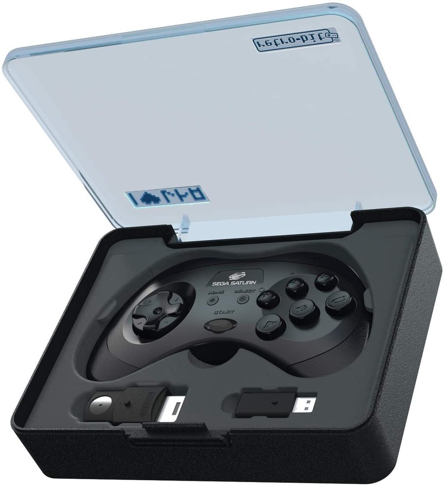Retro-Bit 2.4 GHz Wireless Controller 8-Button Sega Saturn, Genesis Mini - Black