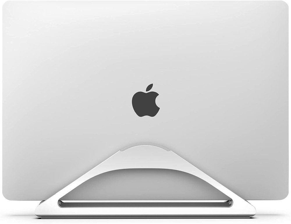 HumanCentric Vertical Laptop Stand for Desks (Silver) | Adjustable Silver