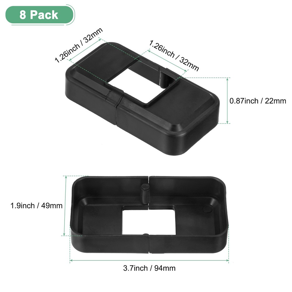 8-Pack Post Base Cover, Internal 1.26"x 1.26" Post Skirt Split Type for Railing