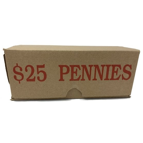 Penny/Cent Red Coin Roll Storage Box