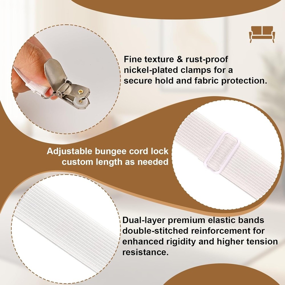 Adjustable Elastic Fitted Sheet Keeper Straps Bed Holder Bedsheet Suspenders