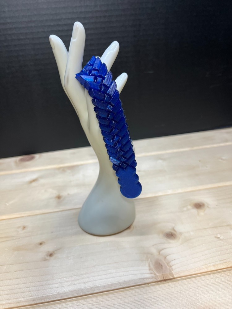 Blue snake skin texture Chotki handmade 3D printed Size 21 cm 31 gram