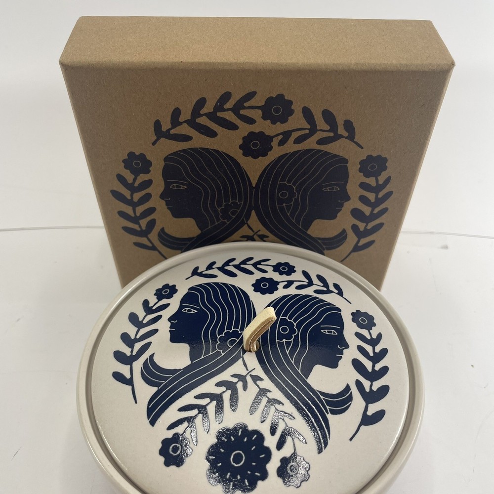 Fringe Gemini Ceramic Round Trinket Box