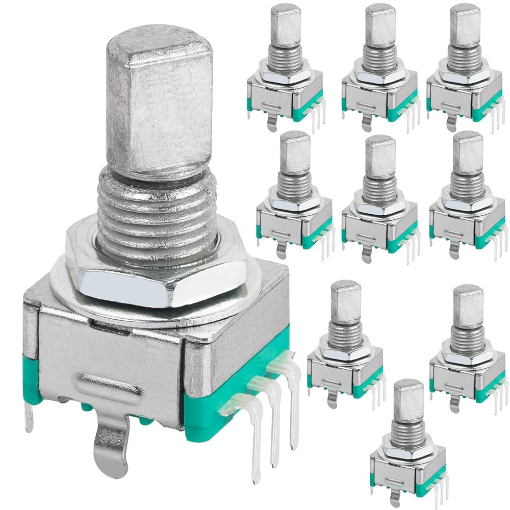 10 Pcs EC11 Rotary Encoder Digital Potentiometer with Switch 15MM US