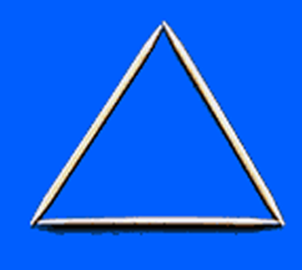 1 Resin Coated 3D Triangle 20 Mm Silver