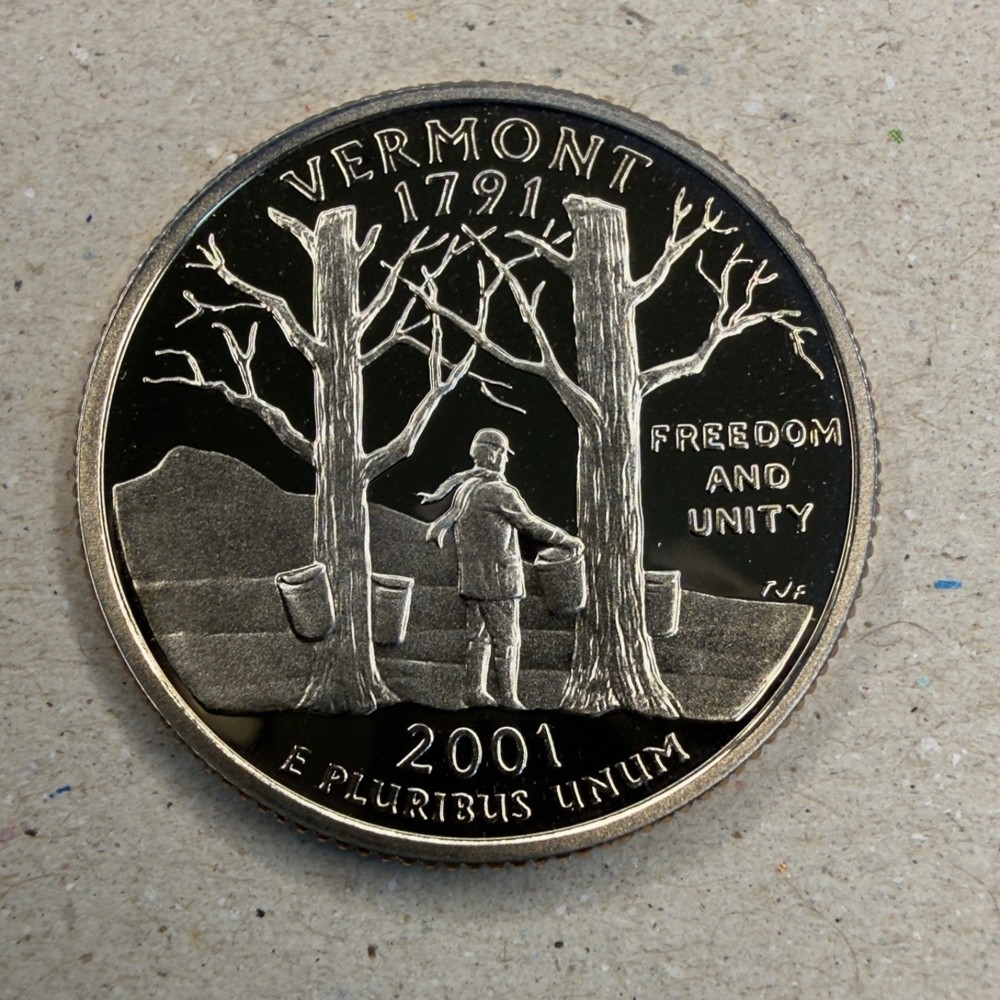2001-S Vermont 25C PROOF Clad / Straight from Proof Set!