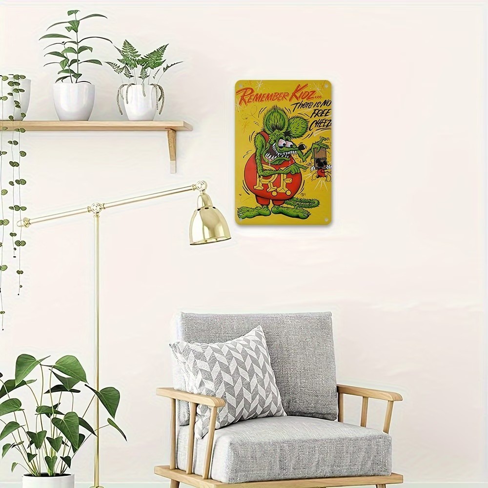 Vintage Retro Rat Fink Metal Sign 8 x 12" 1960s Cartoon Man Cave Decor