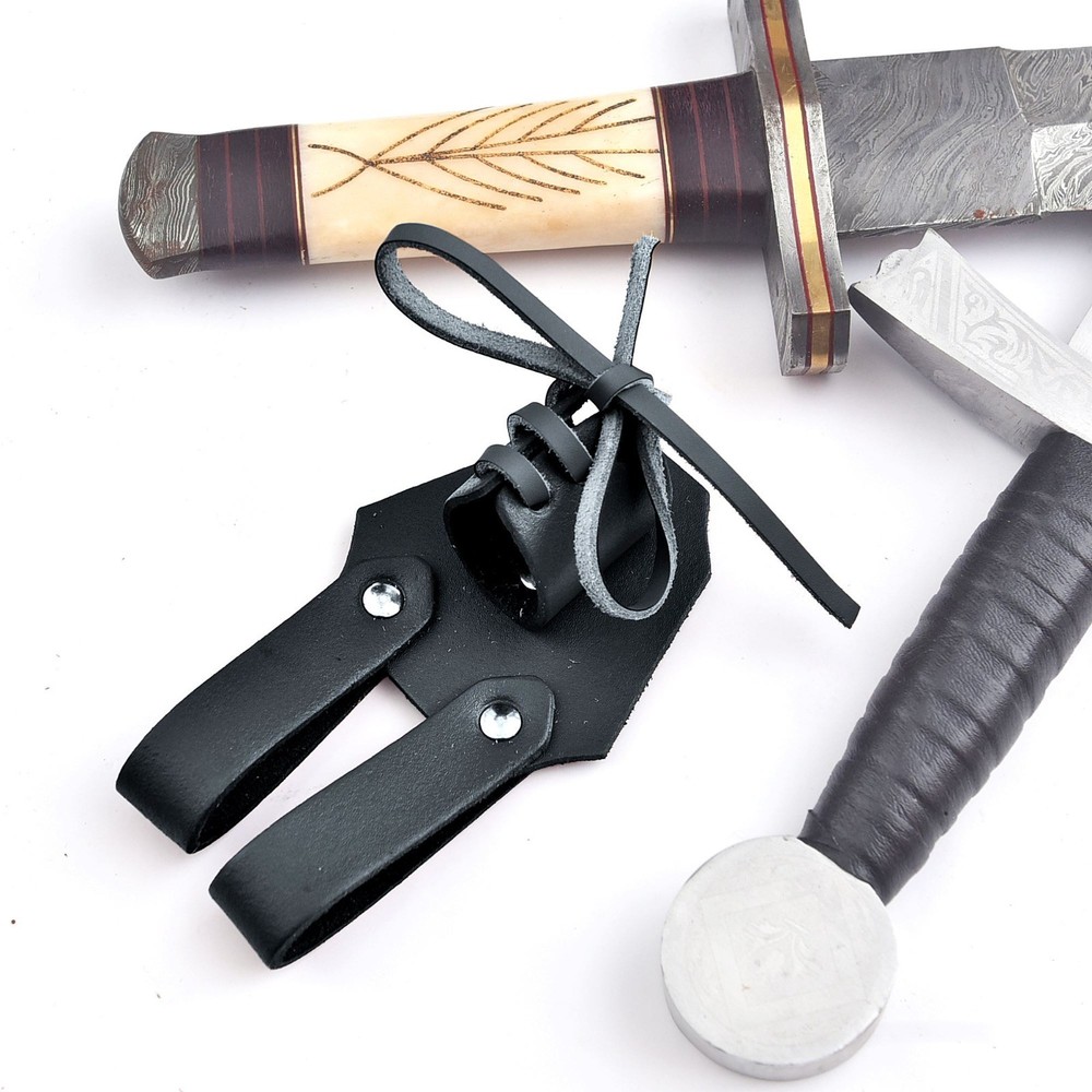 Genuine Leather Dagger Holster Medieval Adjustable Sword Frog Multiple Tool Hold