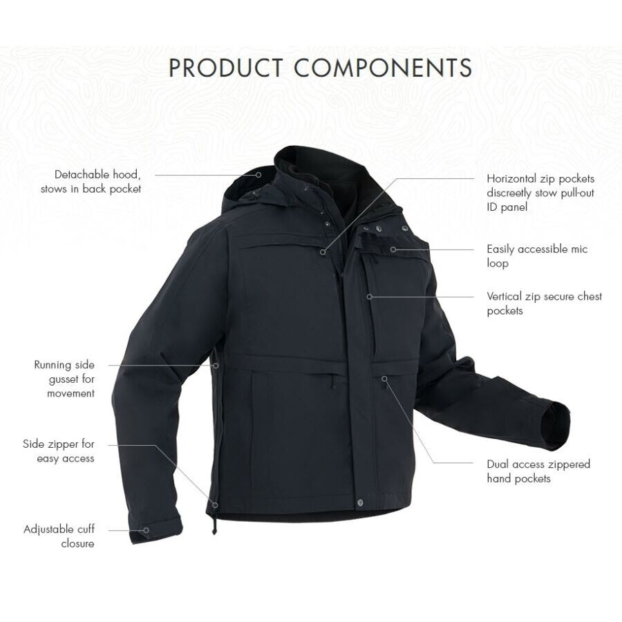 FIRST TACTICAL 118502 MEN 3XL TACTIX SYSTEM JACKET MIDNIGHT NAVY PATCH REMOVED