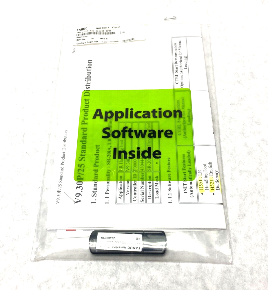 Fanuc SFT-1224006133-0001 Robot Application Software Rev. 0A