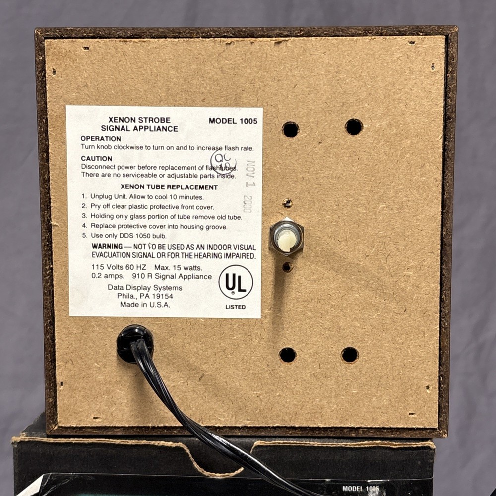 Vintage Xenon Strobe Light Model 1005 Variable Speed Tested Works