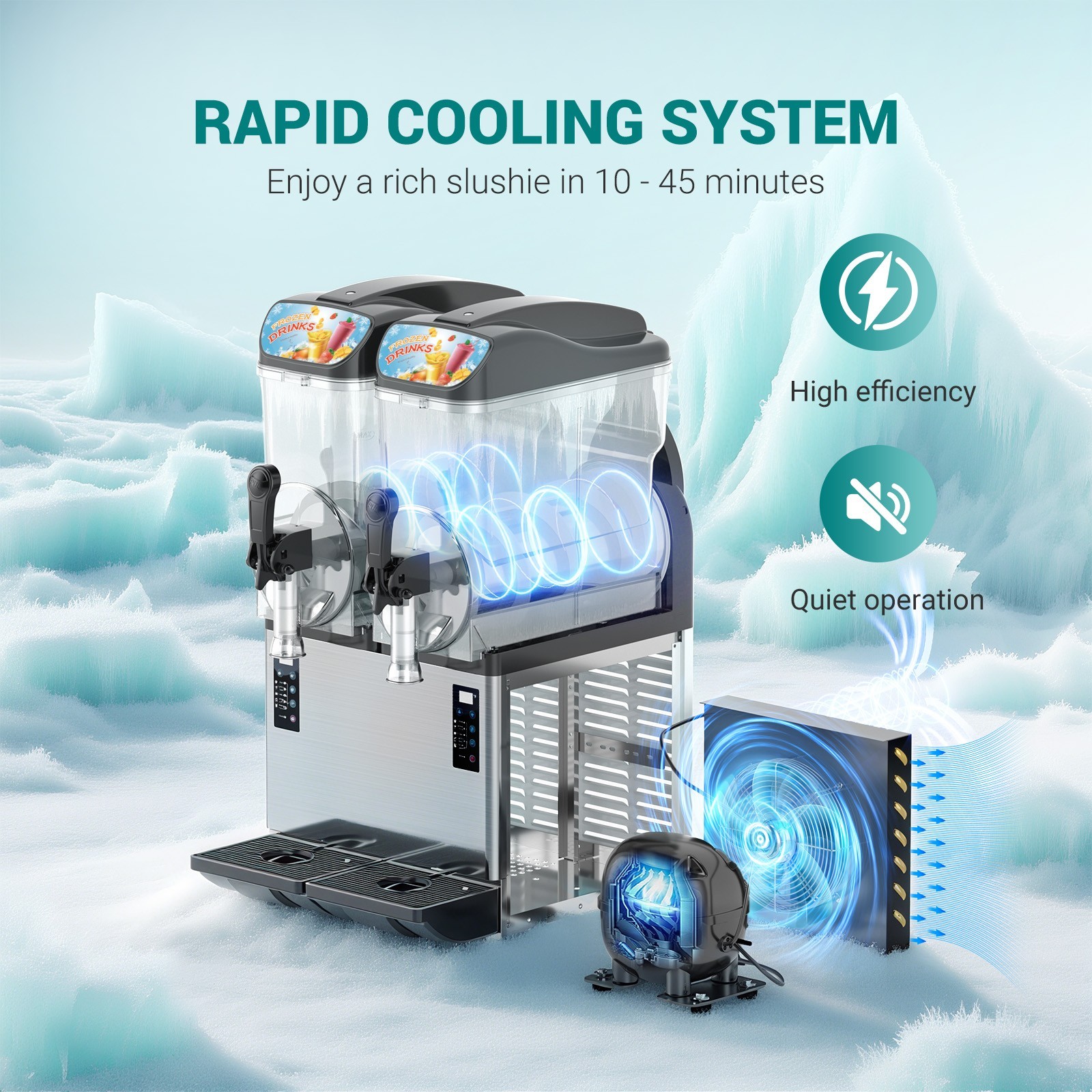 30L Commercial Slushie Machine Margarita Wine Frappe Slush Frozen Drink Machines