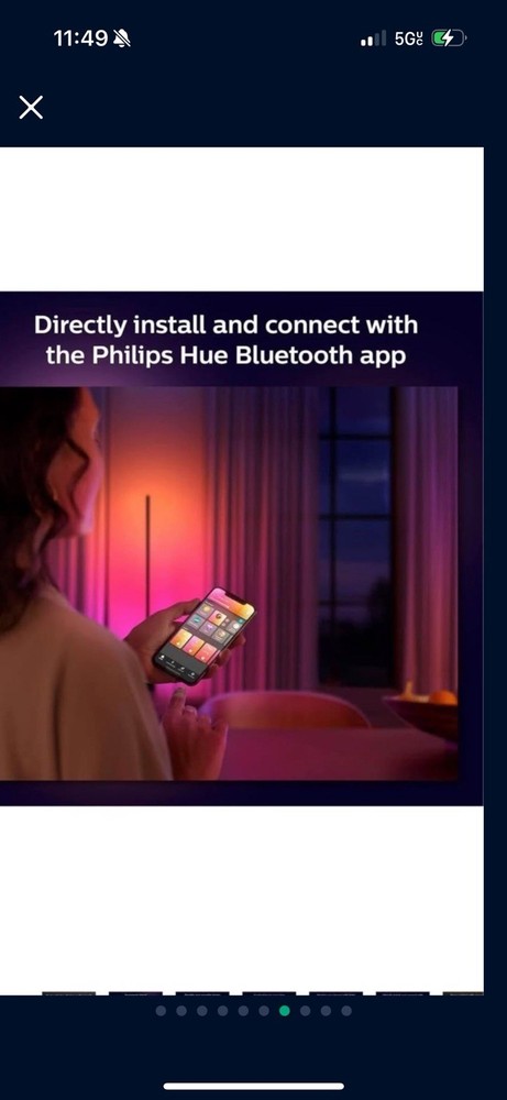 Philips Hue Bluetooth Gradient Ambiance Smart Lightstrip 2m/6ft Base Kit with...