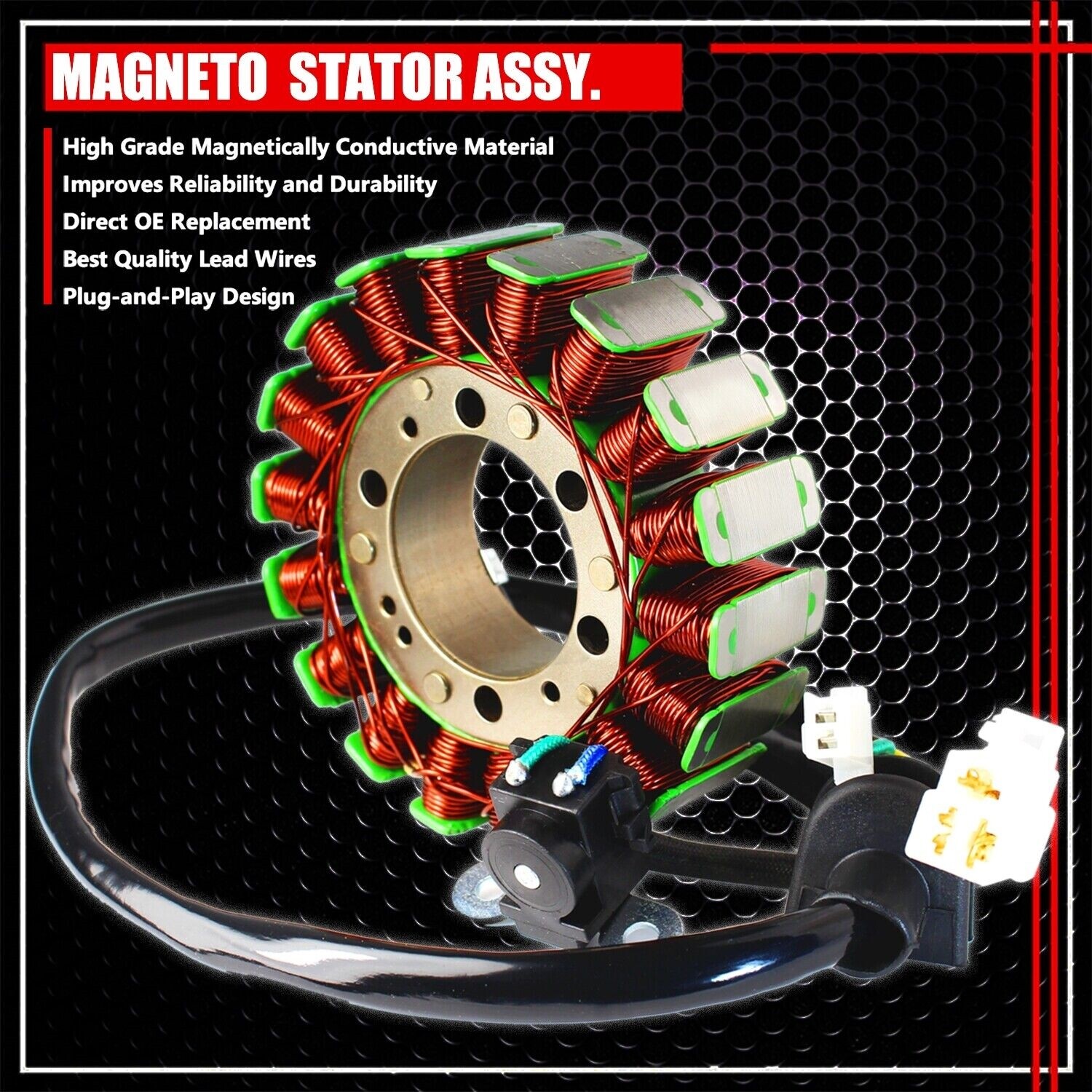 FOR 99-07 HAYABUSA GSX-1300 MAGNETO COIL STATOR+VOLTAGE RECTIFIER ASSY+GASKET