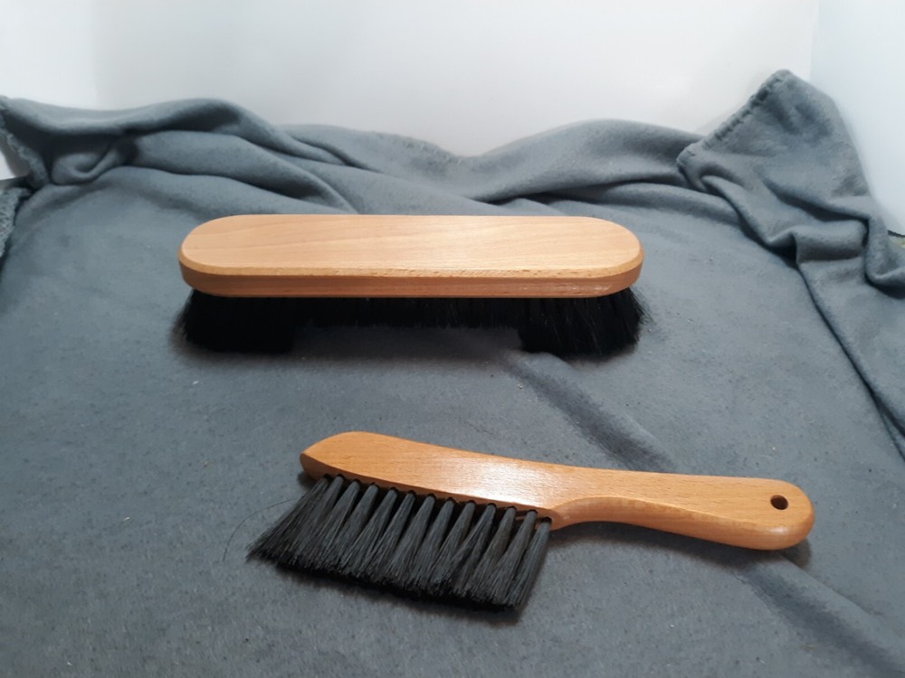 8" Pool Table Rail Brush & 9" Pool Table Brush Set - Oak