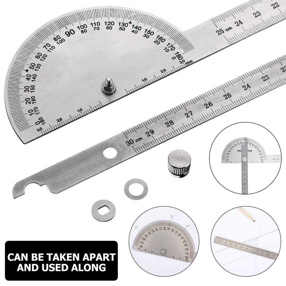 Angle Protractor Angle Finder Ruler Two Arm Stainless Steel Protractor Woodworki