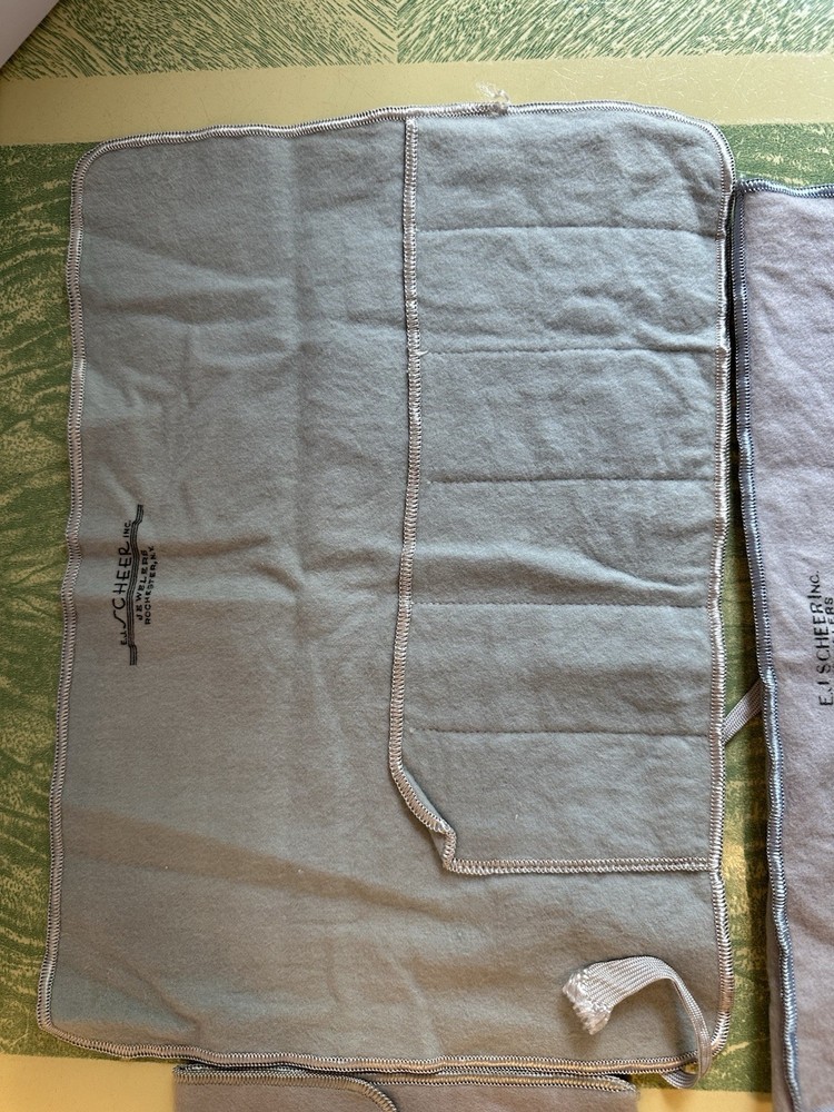 3 EJ Scheer Anti Tarnish Roll-up Flatware & Drawstring Storage Bag Silver Lot #1