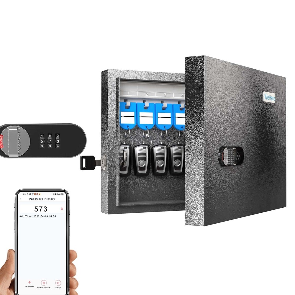 Key Lock Box Wall Mount 16 Cabinet with Combination & Tags Digital Code