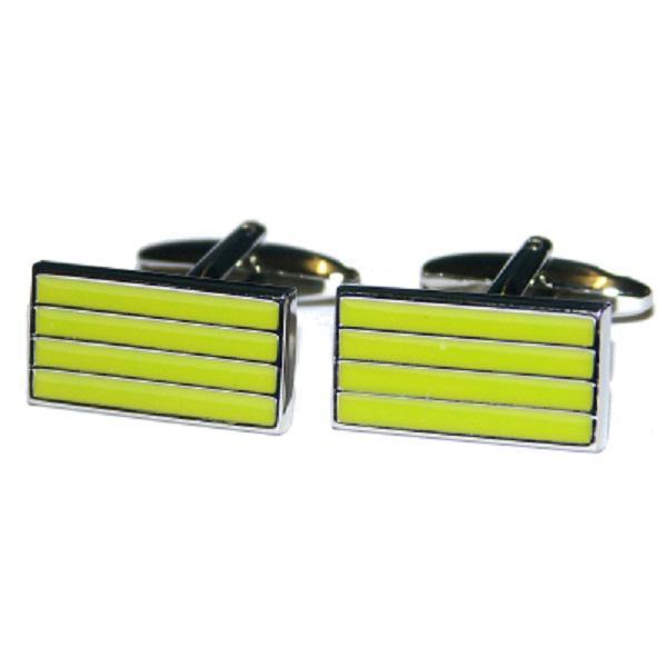 Green Stripes Rectangle Cufflinks X2PSF140