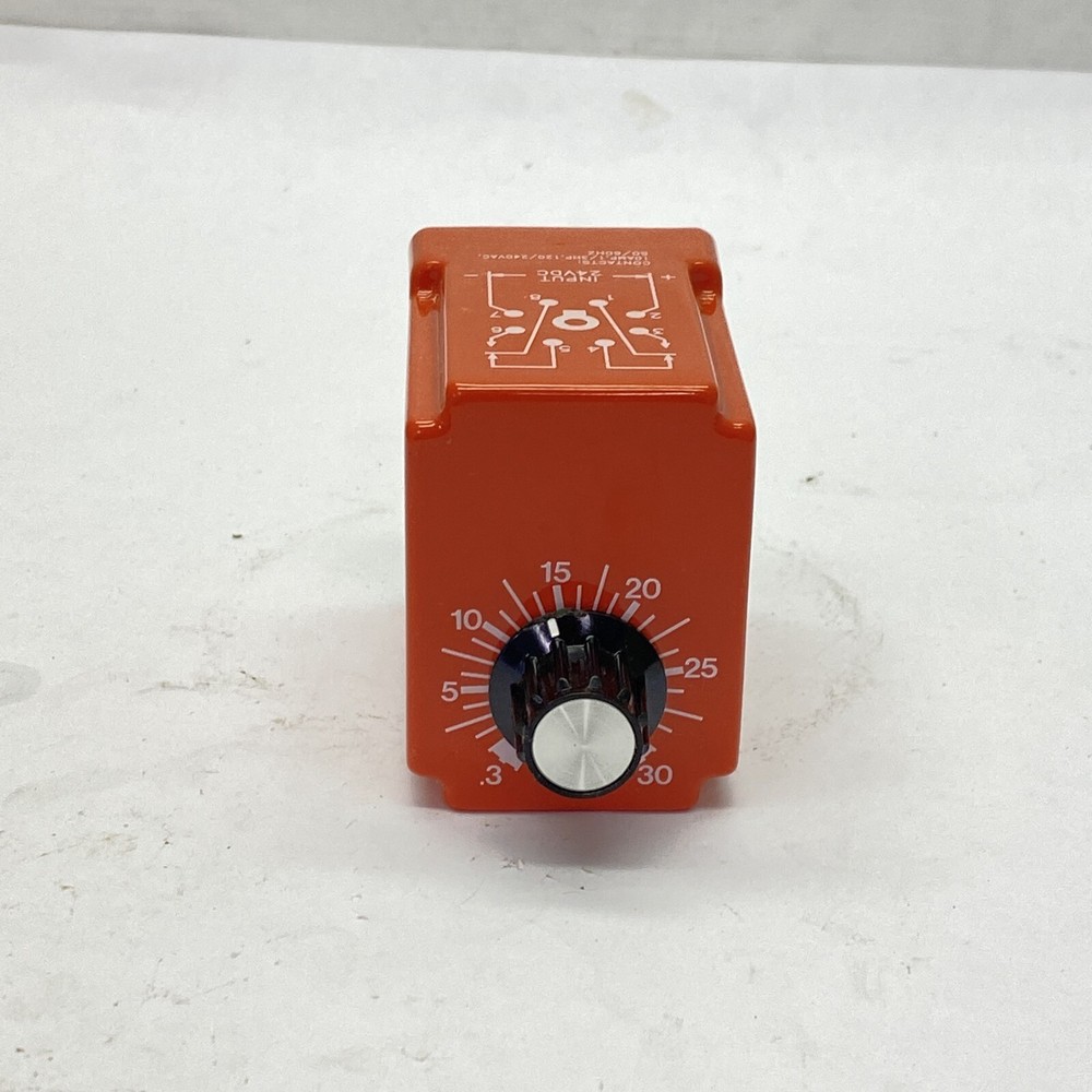 NCC 24VDC 120/240VAC 10A .3-30 Sec 8 Pin DPDT Delay on Make Solid State Timer