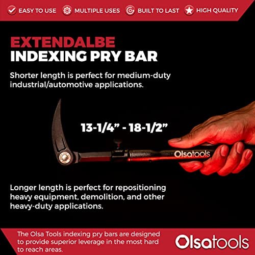Adjustable Pry Bar | Adjustable Angles & Extendable 1pc Extendable Handle