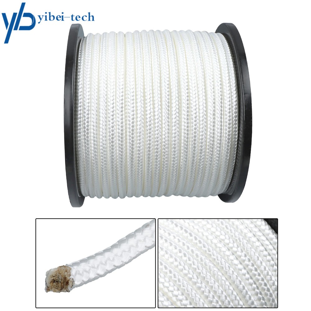 3/8 Inch Nylon Polyester Cord 250 Foot Spool Solid Braid Industrial Grade White