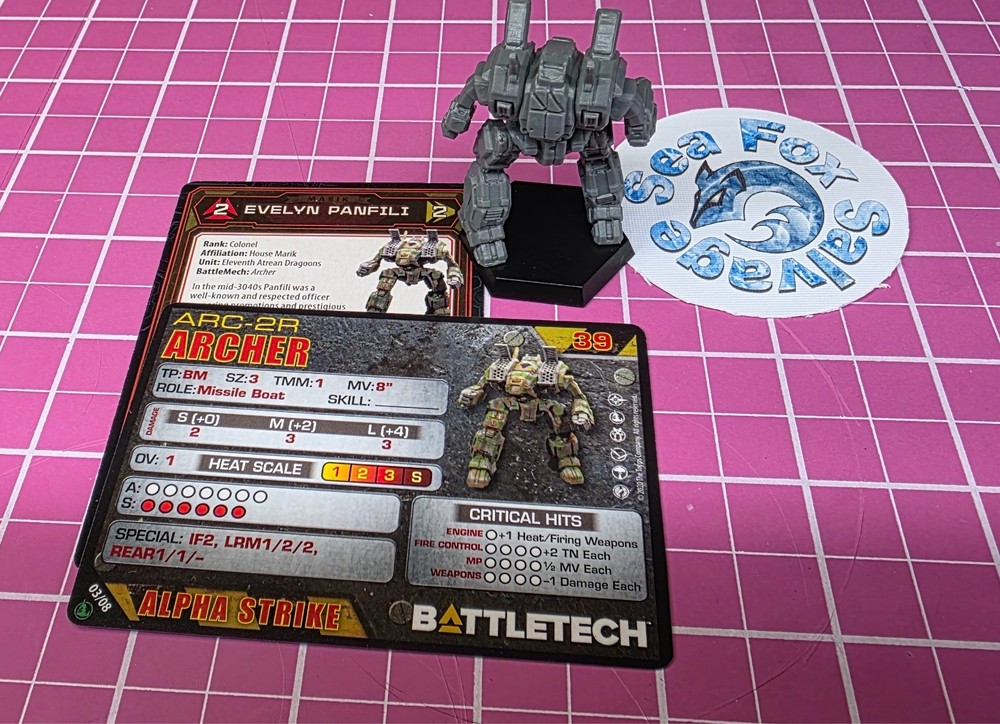 BattleTech Archer Mech -- Inner Sphere Command Lance + Cards