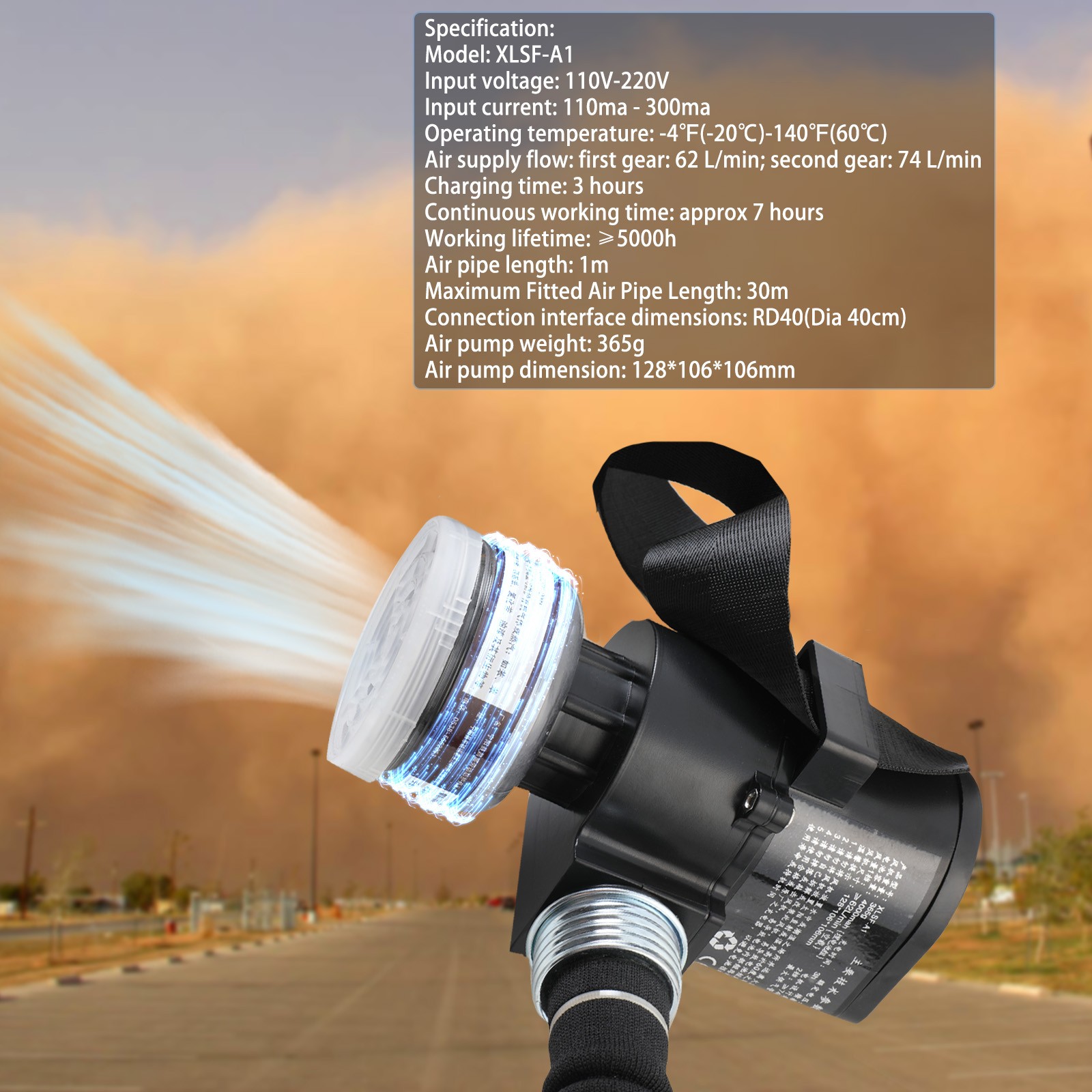 Electric Full Face Gas Mask Constant Flow Respirator Supplied Air Fed System