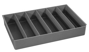Compartment Box, 6 Compartments, Gray