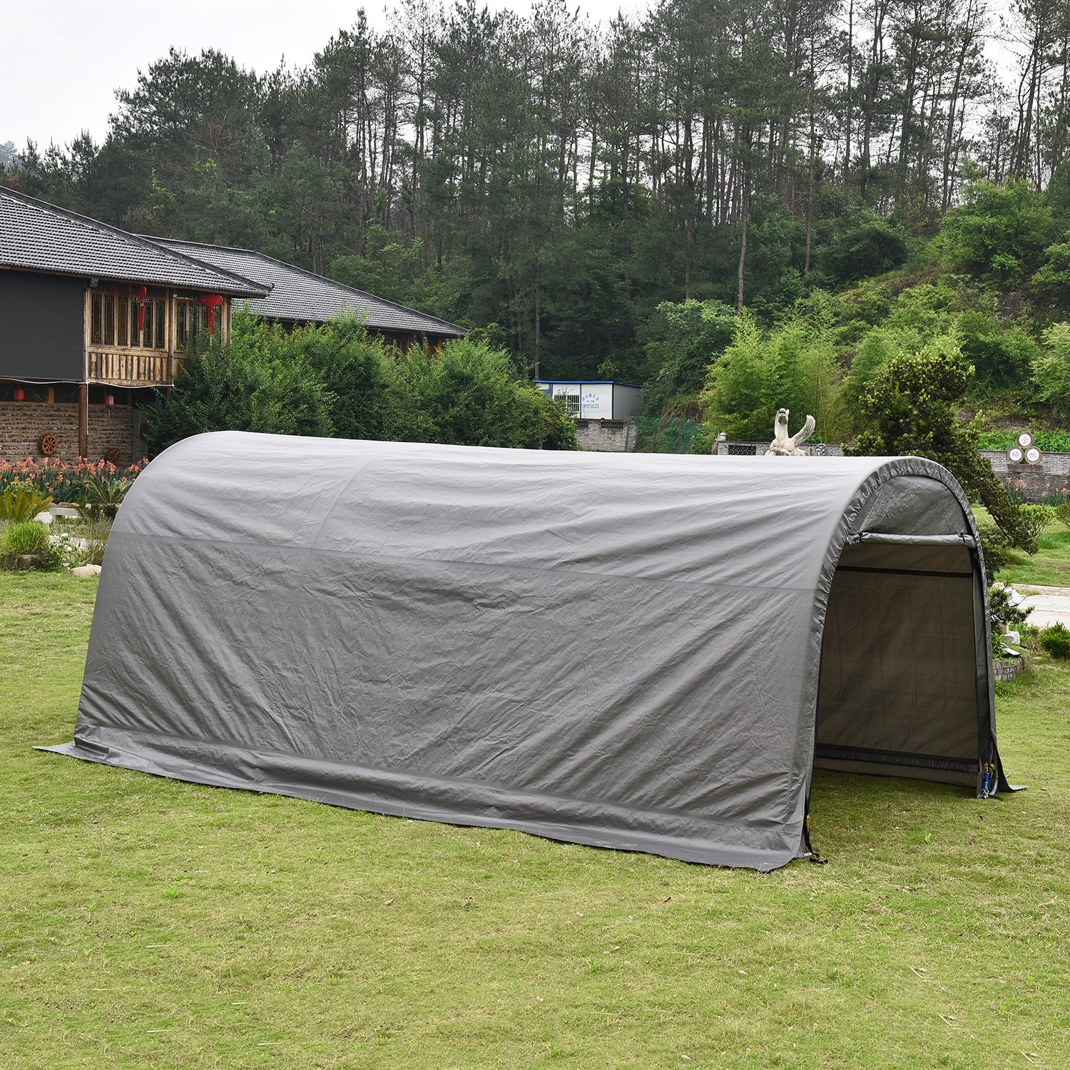 20 x 10ft Carport Heavy Duty Car Tent Garage Canopy Frame & Cover