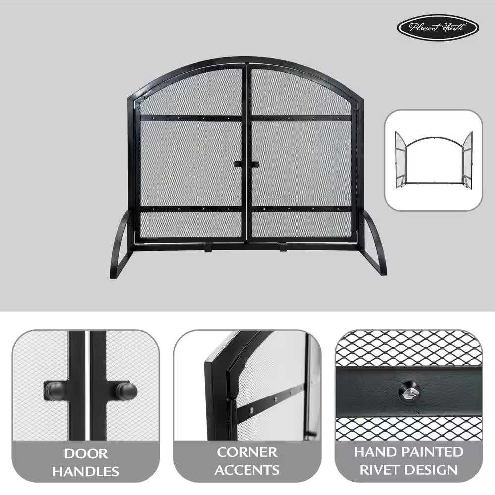 Harper 1-Panel Fireplace Screen with Doors