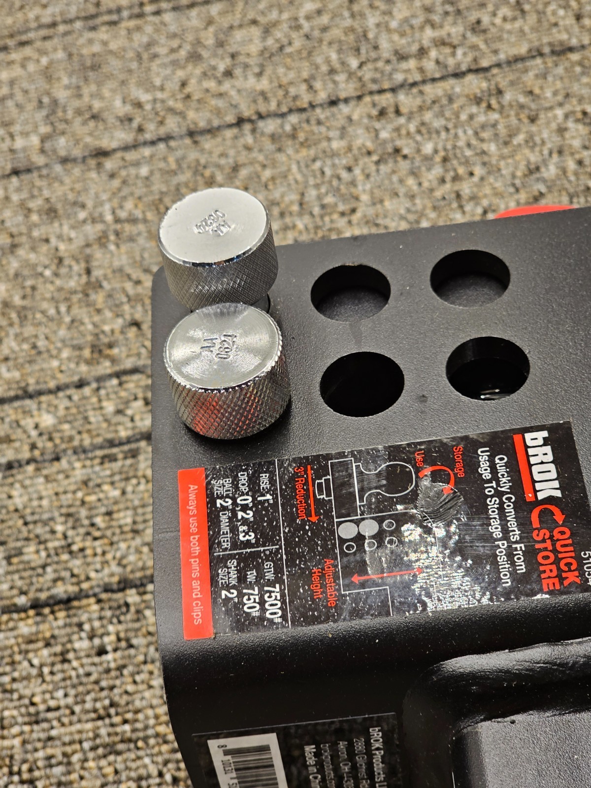 bROK 51054 2" Flip Mount Adjustable Heavy Duty Hitch 7500 lb Quick Store Black